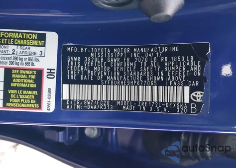 2017 Toyota Corolla Se from USA, damaged, VIN 5YFBURHE9HP677065